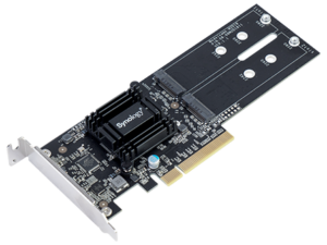 Synology M2D18 Adapter Card PCIe Gen2 x8 adapter card for Dual M.2 NVMe / SATA SSD slots