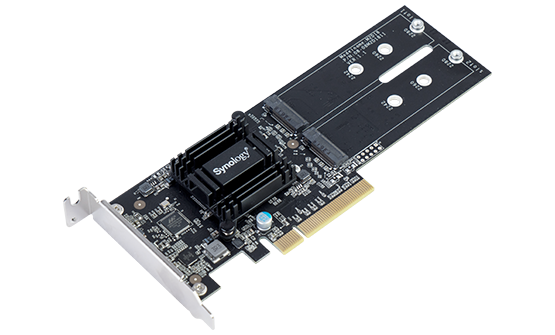 Synology M2D18 Adapter Card PCIe Gen2 x8 adapter card for Dual M.2 NVMe / SATA SSD slots