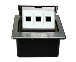 Link US-2030 BLANK RJ45 POP-UP STAINLESS 1-3 PORT w/DAMPING