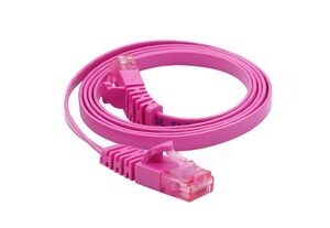 Link US-5041-7 CAT 5E FLAT PATCH CORD 1 M. ( Star Pink )