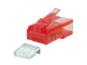 Link US-1062-2 CAT 6 RJ45 PLUG (ตัวผู้), 2 layer with pre-insert bar, Crystal สีแดง