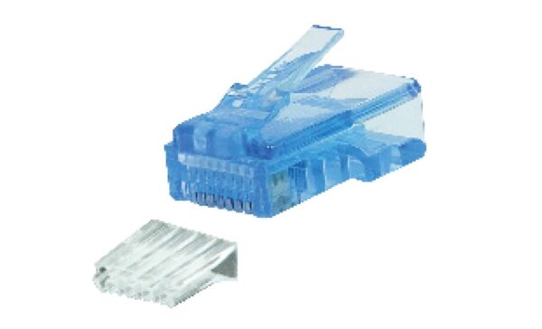 Link US-1062-4 CAT 6 RJ45 PLUG (ตัวผู้), 2 layer with pre-insert bar, Crystal สีฟ้า
