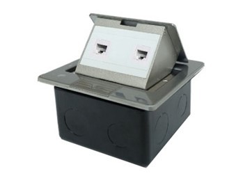 Link US-2032A CAT 6 NEW POP-UP STAINLESS 2 PORT OUTLET w/DAMPING