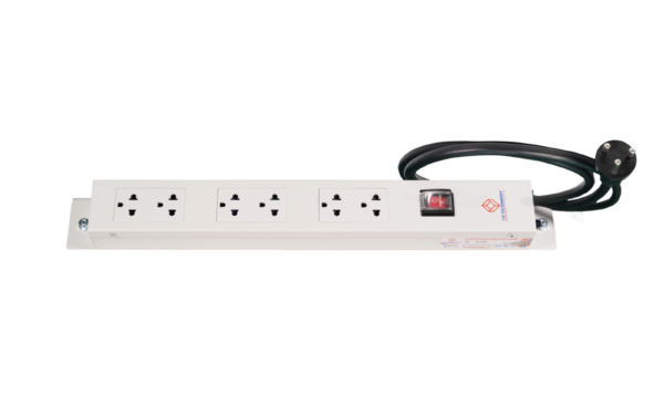 2505.png 19" German G7-00006 AC POWER DISTRIBUTION 6 TIS Outlet w/Cable 3 M w. /, SW Cover