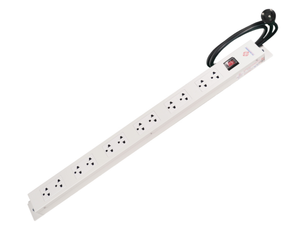 19" German G7-00012 AC POWER DISTRIBUTION 12 TIS Outlet w/Cable 3 M w. /, SW Cover