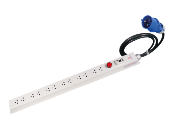 2512.png 19" German G7-00112 32 Ampere POWER DISTRIBUTION 12 Outlet Cable 3 M. & o wPer Plug w/CB