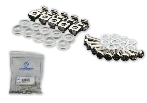 2558.jpg 19" German G7-09300SET SCREW M6 + CAPTIVE NUT M6 + Plastic washer + Metal gasket