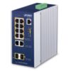 Planet IGS-4215-8P2T2S Industrial 8-Port 10/100/1000T 802.3at PoE + 2-Port 10/100/100T + 2-Port 100/1000X SFP Managed Switch