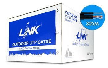 Link US-9015M CAT 5E UTP, PE OUTDOOR w/Drop Wire (Single Jacket)