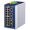Planet IGS-20160HPT  16 x 10/100/1000T 802.3at PoE + 2 x 10/100/1000T + 2 x 100/1000X SFP Managed Industrial Switch