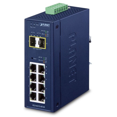 Planet IGS-4215-8T2S 8 x GbE + 2 SFP L2 Managed Industrial Switch