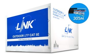Link US-9015MW CAT 5E UTP, PE OUTDOOR w/Drop Wire & Power wire