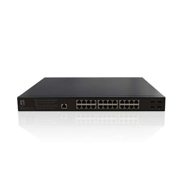 Levelone GEP-2861 24GE + 4SFP L2 Managed PoE Switch, 390W