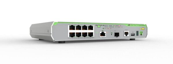 Allied Telesis AT-GS970EMX/10-10 8-port 10/100/1000T switch with 1x 1/2.5/5/10 Gigabit copper uplink, 1x SFP/SFP+ slot