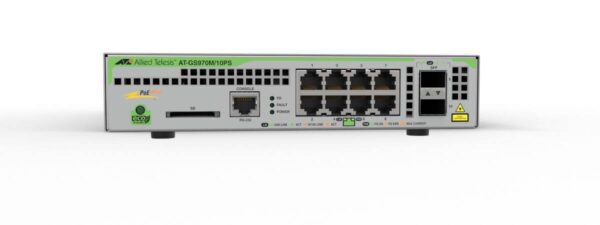 Allied Telesis AT-GS970M/10PS-R-40 8-port 10/100/1000T PoE+ managed switch with 2 SFP ports