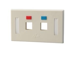 Link US-2002A FACE PLATE 2 PORT With Icon & Lable ID (Ivory)