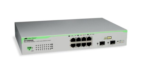 Allied Telesis AT-GS950/8-40 8-port 10/100/1000T eco-friendly WebSmart switch with 2 SFP combo ports