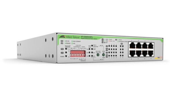 Allied Telesis AT-GS920/8PS-50 Compact 8-port 10/100/1000T POE+ unmanaged switch with DIP-switch