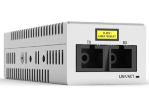 Allied Telesis AT-DMC100/SC-30 100TX to 100FX (SC) desktop mini media converter, UK Power Cord