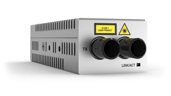 Allied Telesis AT-DMC100/ST-50 100TX to 100FX (ST) desktop mini media converter, EU Power Cord