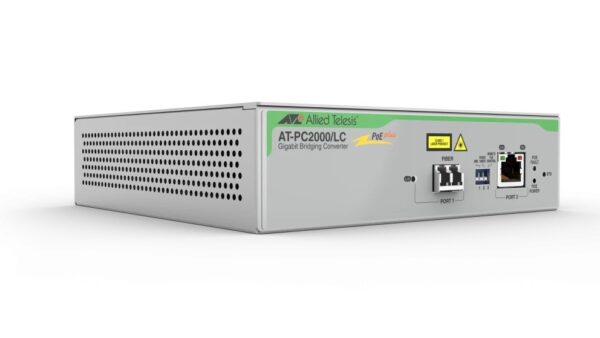 Allied Telesis AT-PC2000/LC-960 10/100/1000T PoE+ to 1000SX/LC media and rate converter