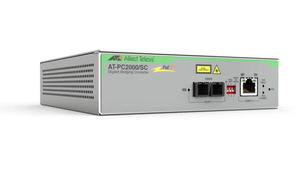 Allied Telesis AT-PC2000/SC-960 10/100/1000T PoE+ to 1000SX/SC media converter