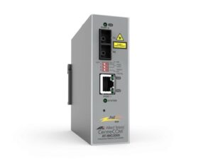 Allied Telesis AT-IMC2000TP/SC-980 10/100/1000T PoE+ to 1000SX /SC, 550 m MMF, industrial temperature, TAA compliant