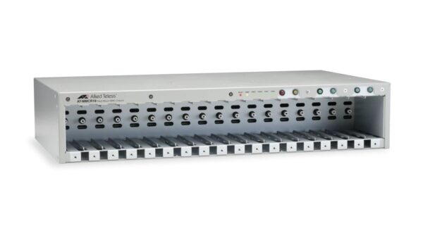 4166.jpg Allied Telesis AT-MMCR18-00 18 slot media converter chassis. Ships with no power supply