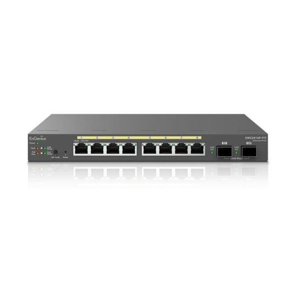 EnGenius EWS2910P-FIT Gigabit 8-Port 55W PoE+ Switch with 2 SFP Ports