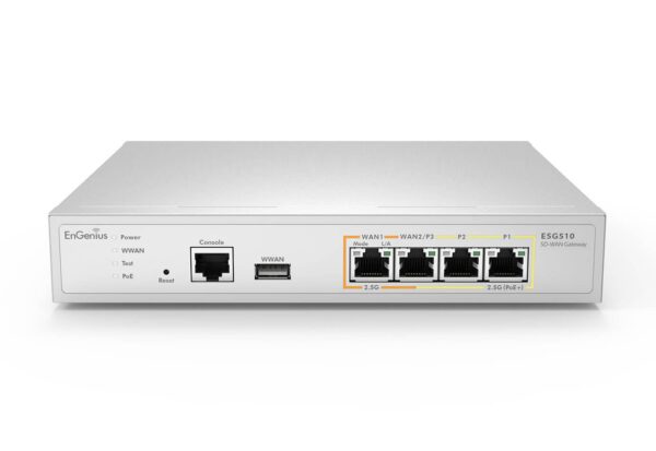 4446.jpg EnGenius ESG510 Cloud SD-WAN Gateway with 4 x 2.5-Gigabit (1x PoE+) Ethernet ports