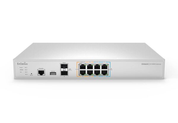 EnGenius ESG620 Cloud SD-WAN Gateway with 8x 2.5-Gigabit  (4 PoE+) Ethernet ports and two SFP+ slots