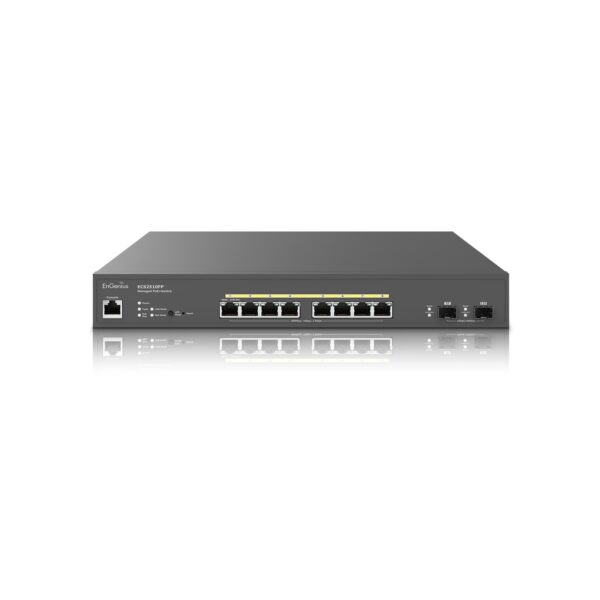EnGenius ECS2510FP Cloud Managed 8-Port 240W PoE+ Multi-Gigabit 2.5 Gb Switch with 2 x SFP+ Uplink Ports