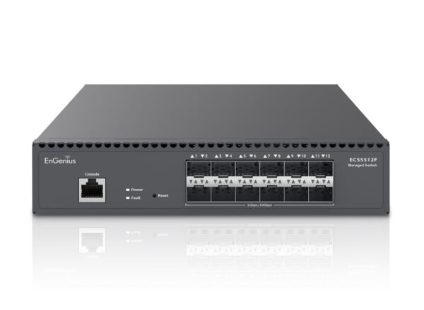 4536.jpg EnGenius ECS5512F Cloud Managed 12-Port 10 Gigabit SFP+ Half-Rack Aggregate Fiber Switch