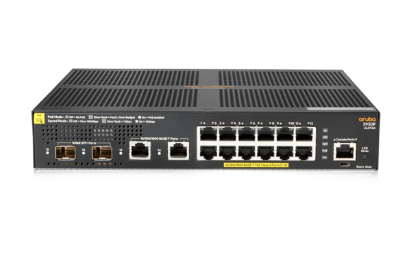 HPE JL693A Aruba 2930F 12G PoE+ 2G/2SFP+ Switch