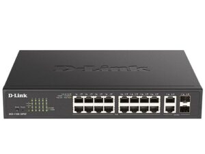 D-Link DGS-1100-18PV2 18-port Gigabit Smart Managed PoE (130W) Switch with 2-port Gigabit Combo Uplinks