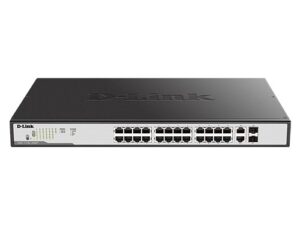 D-Link DGS-1100-26MPV2 26-port Gigabit Smart Managed PoE (370W) Switch with 2-port Gigabit Combo Uplinks