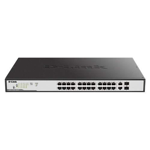 D-Link DGS-1100-26MPV2 26-port Gigabit Smart Managed PoE (370W) Switch with 2-port Gigabit Combo Uplinks