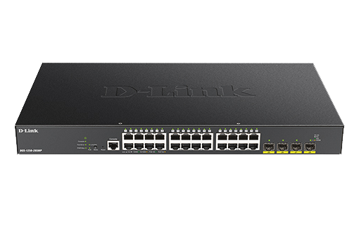 D-Link DGS-1250-28XMP 28-port Gigabit Smart Managed PoE (370W) Switch with 4-port 10G Uplinks