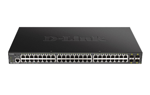 D-Link DGS-1250-52XMP 52-port Gigabit Smart Managed PoE (370W) Switch with 4-port 10G Uplinks