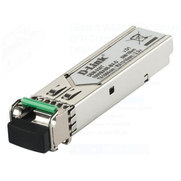 D-Link DEM-330T 1000Base-BX-D SFP Transceiver (Singlemode TX-1550/RX-1310nm) - 10km