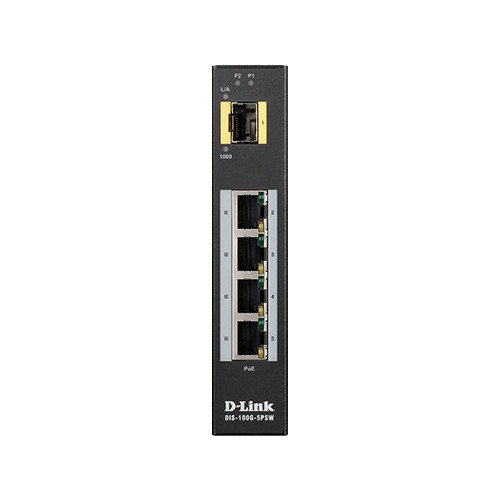 D-Link DIS-100G-5PSW 5-Port Gigabit Unmanaged Industrial PoE Switch