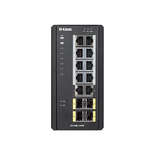 D-Link DIS-300G-14PSW 14-Port Industrial Gigabit Managed PoE Switch with SFP slots