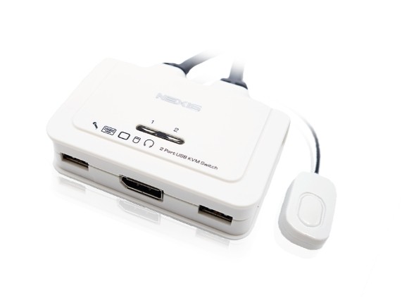 5955.jpg Nexis KP512C KVM Switch 2-Port DisplayPort, USB, Audio with QuickSwitch