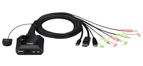 Aten CS52DP 2-Port USB-C DisplayPort Hybrid Cable KVM Switch