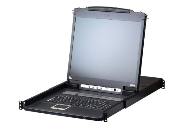 Aten CL5708IN 8-Port PS/2-USB VGA LCD 19 inch + KVM over IP Switch with Daisy-Chain Port and USB Peripheral Support