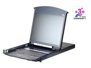 6520.jpg Aten KL1108VN 8-Port Cat 5 Dual Rail + 19" LCD KVM over IP Switch 1 local / 1 remote user access