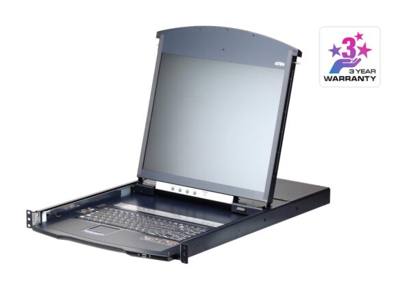 Aten KL1108VN 8-Port Cat 5 Dual Rail + 19" LCD KVM over IP Switch 1 local / 1 remote user access