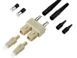 Link UF-0006 SC Duplex MM, Ivory, Zirconia Connector Black Boot 0.9 & 3.0 mm.