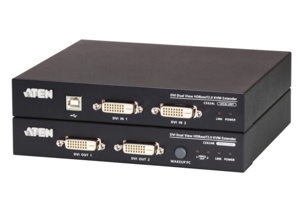 Aten CE624 USB DVI Dual View HDBaseT™ 2.0 KVM Extender (1920 x 1200)