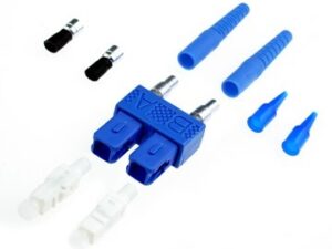 Link UF-0006SM SC Duplex SM, Blue, Zirconia Connector Blue Boot 0.9 & 3.0 mm.